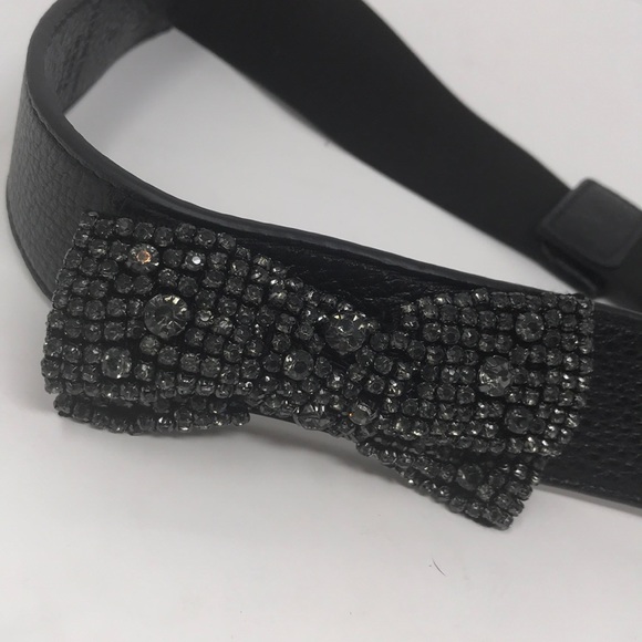 Tory Burch rhinestone bow stretch leather belt - Picture 2 of 6
